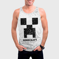 Майка-безрукавка мужская Minecraft с потертостями на светлом фоне, цвет: 3D-белый — фото 2