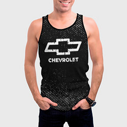 Майка-безрукавка мужская Chevrolet с потертостями на темном фоне, цвет: 3D-черный — фото 2