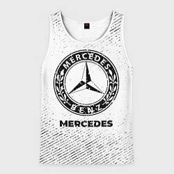 Майка-безрукавка мужская Mercedes с потертостями на светлом фоне, цвет: 3D-белый