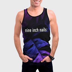 Майка-безрукавка мужская Nine Inch Nails neon monstera, цвет: 3D-черный — фото 2