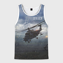 Майка-безрукавка мужская STALKER Вертолёт Над Зоной, цвет: 3D-белый
