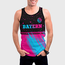 Майка-безрукавка мужская Bayern - neon gradient: символ сверху, цвет: 3D-черный — фото 2