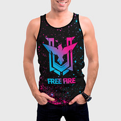 Майка-безрукавка мужская Free Fire - neon gradient, цвет: 3D-черный — фото 2