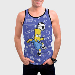 Майка-безрукавка мужская Барт Симпсон бьёт футбольный мяч головой, цвет: 3D-черный — фото 2