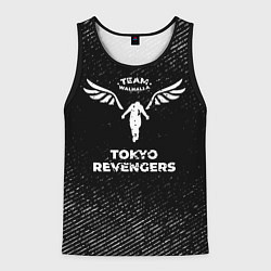 Майка-безрукавка мужская Tokyo Revengers с потертостями на темном фоне, цвет: 3D-черный