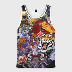 Майка-безрукавка мужская Рисунок в стиле tatoo, цвет: 3D-белый