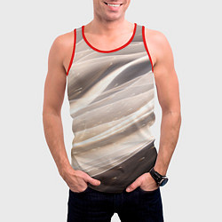 Майка-безрукавка мужская Абстрактные волны и огни бесконечности, цвет: 3D-красный — фото 2
