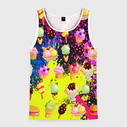 Майка-безрукавка мужская Мороженки Вкуснятина, цвет: 3D-белый