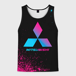 Майка-безрукавка мужская Mitsubishi - neon gradient, цвет: 3D-черный