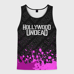 Майка-безрукавка мужская Hollywood Undead rock legends: символ сверху, цвет: 3D-черный