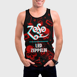 Майка-безрукавка мужская Led Zeppelin rock glitch, цвет: 3D-черный — фото 2