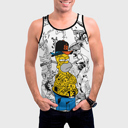 Майка-безрукавка мужская Гомер Симпсон - ярый головорез!, цвет: 3D-черный — фото 2