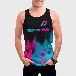 Майка-безрукавка мужская Need for Speed - neon gradient: символ сверху, цвет: 3D-черный — фото 2