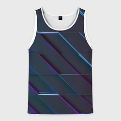 Майка-безрукавка мужская Неоновая трёхмерная мозаика, цвет: 3D-белый