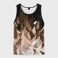 Майка-безрукавка мужская Abstract mosaic pattern brown and black, цвет: 3D-черный