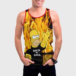 Майка-безрукавка мужская Homer Simpson - Rock n Roll!, цвет: 3D-красный — фото 2