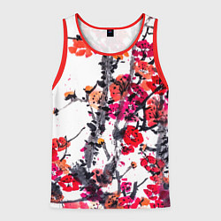 Майка-безрукавка мужская Живописная ветка сакуры, цвет: 3D-красный
