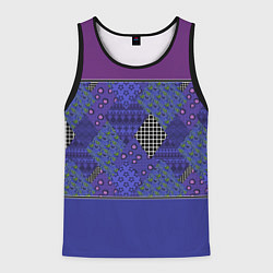 Мужская майка без рукавов Combined burgundy-blue pattern with patchwork