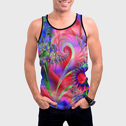 Майка-безрукавка мужская Фракталы нежных оттенков, цвет: 3D-черный — фото 2