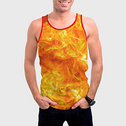 Майка-безрукавка мужская Бушующий огонь, цвет: 3D-красный — фото 2