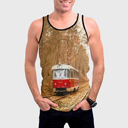 Майка-безрукавка мужская Одинокий трамвай - Россия, цвет: 3D-черный — фото 2