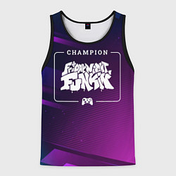 Майка-безрукавка мужская Friday Night Funkin gaming champion: рамка с лого, цвет: 3D-черный