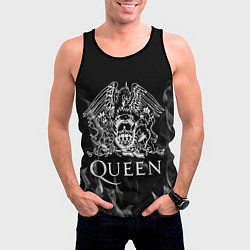Майка-безрукавка мужская Queen огонь, цвет: 3D-черный — фото 2