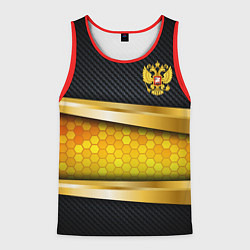 Мужская майка без рукавов Black & gold - герб России