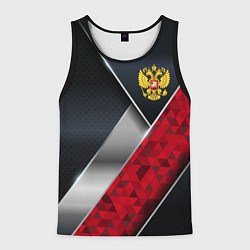 Майка-безрукавка мужская Red & black Russia, цвет: 3D-черный