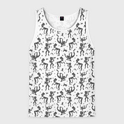 Майка-безрукавка мужская Скелетон в шляпе, цвет: 3D-белый