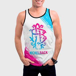 Майка-безрукавка мужская Nickelback neon gradient style, цвет: 3D-черный — фото 2