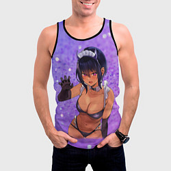 Майка-безрукавка мужская Моя новая горничная очень подозрительна - фон из б, цвет: 3D-черный — фото 2