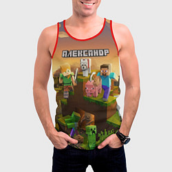 Майка-безрукавка мужская Александр Minecraft, цвет: 3D-красный — фото 2