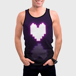Майка-безрукавка мужская Undertale heart neon, цвет: 3D-черный — фото 2