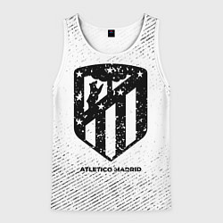Майка-безрукавка мужская Atletico Madrid с потертостями на светлом фоне, цвет: 3D-белый