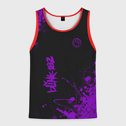 Майка-безрукавка мужская Blink 182 фиолетовые брызги, цвет: 3D-красный