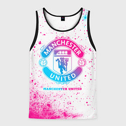 Майка-безрукавка мужская Manchester United neon gradient style, цвет: 3D-черный