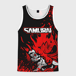 Майка-безрукавка мужская Киберпанк-Самурай - 2077, цвет: 3D-белый