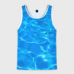 Майка-безрукавка мужская Абстрактные волны бассейна - текстура, цвет: 3D-белый