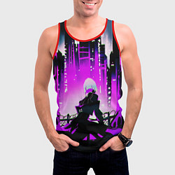 Майка-безрукавка мужская Люси из аниме Cyberpunk Edgerunners, цвет: 3D-красный — фото 2