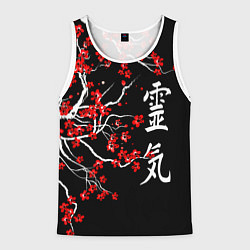 Майка-безрукавка мужская Сакура в цвету, цвет: 3D-белый