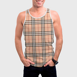 Майка-безрукавка мужская Королевский тартан, цвет: 3D-белый — фото 2