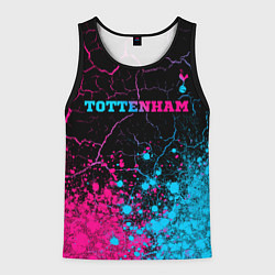 Майка-безрукавка мужская Tottenham - neon gradient: символ сверху, цвет: 3D-черный