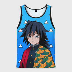 Майка-безрукавка мужская Гию Томиока: Мем - Градиент, цвет: 3D-черный