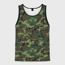 Майка-безрукавка мужская Камуфляж лес - мелкий, цвет: 3D-черный