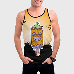 Майка-безрукавка мужская Тыквенное мороженое, цвет: 3D-черный — фото 2