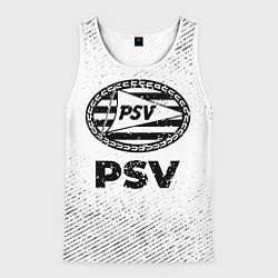 Майка-безрукавка мужская PSV с потертостями на светлом фоне, цвет: 3D-белый