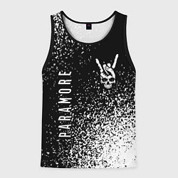 Майка-безрукавка мужская Paramore и рок символ на темном фоне, цвет: 3D-черный