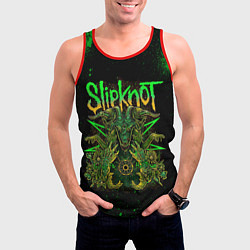 Майка-безрукавка мужская Slipknot green satan, цвет: 3D-красный — фото 2