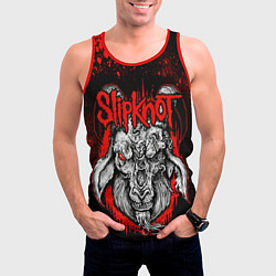 Майка-безрукавка мужская Slipknot - красный козел, цвет: 3D-красный — фото 2